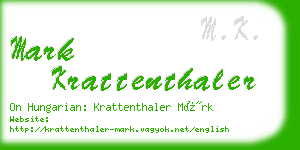 mark krattenthaler business card